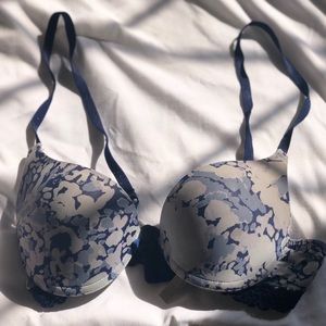 Blue camo push up bra